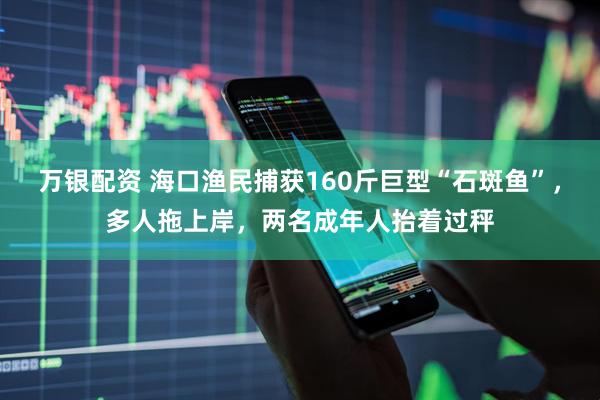 万银配资 海口渔民捕获160斤巨型“石斑鱼”，多人拖上岸，两名成年人抬着过秤